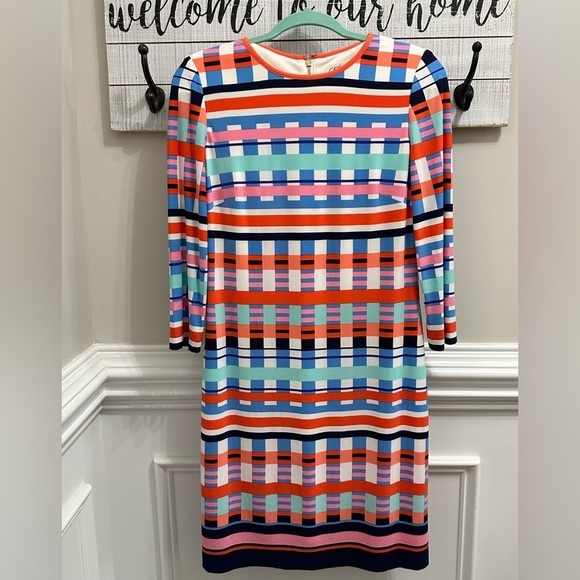 Eliza J Geometric Sheath Mini Dress sz 8 - Picture 2 of 8